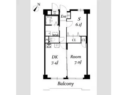 斎藤マンション(1SDK/5階)の間取り写真