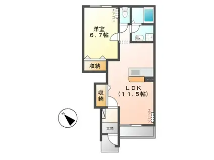 CHARME MAY Ⅱ(1LDK/1階)の間取り写真