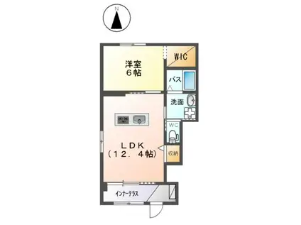 アジュール(1LDK/1階)の間取り写真