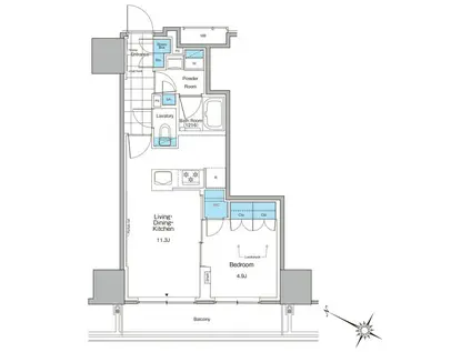 ルフォンプログレ北新宿(1LDK/12階)の間取り写真