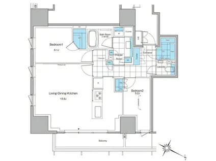 ルフォンプログレ北新宿(2LDK/12階)の間取り写真