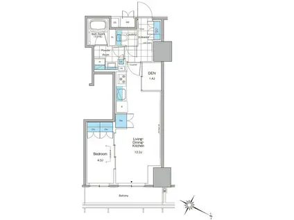 ルフォンプログレ北新宿(1LDK/12階)の間取り写真