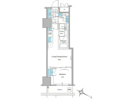 ルフォンプログレ北新宿(1DK/12階)の間取り写真