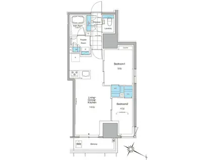 ルフォンプログレ北新宿(2LDK/12階)の間取り写真