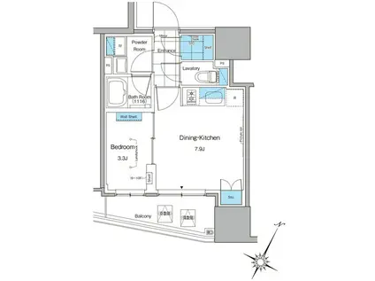 ルフォンプログレ北新宿(1DK/10階)の間取り写真
