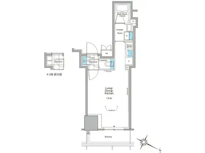 ルフォンプログレ北新宿(ワンルーム/10階)の間取り写真
