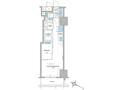 ルフォンプログレ北新宿(1LDK/10階)の間取り写真