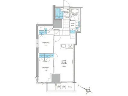 ルフォンプログレ北新宿(2LDK/12階)の間取り写真