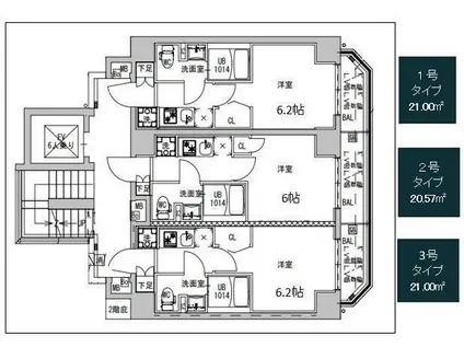 S-RESIDENCE横浜大通公園(1K/9階)の間取り写真