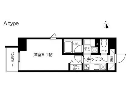 スカイコート蔵前Ⅱ(1K/12階)の間取り写真