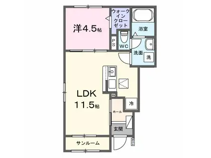 LUXIA(1LDK/1階)の間取り写真