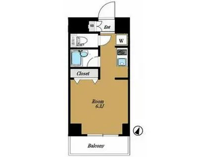 アルテシモ リンク ブレッザ(1K/3階)の間取り写真