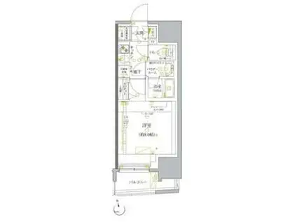 クレイシア板橋モデルノ(1K/4階)の間取り写真