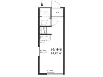 アネシス宮町(1K/1階)の間取り写真