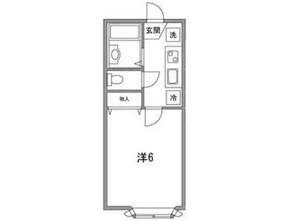 コンフォート赤坂Ⅱ(1K/1階)の間取り写真