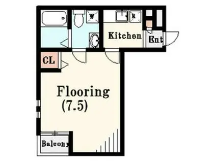 Aレガート蕨(1K/3階)の間取り写真