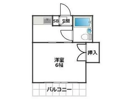 松林コーポ(1K/1階)の間取り写真