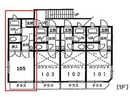 クレセントハイツサウスパートⅡ(ワンルーム/1階)の間取り写真