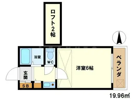 ハイマート福寿(1K/2階)の間取り写真