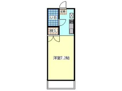 ロイヤル国立(1K/1階)の間取り写真