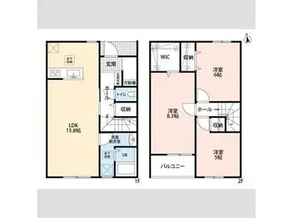 リーブルファイン深谷駅Ⅱ(3LDK/1階)の間取り写真