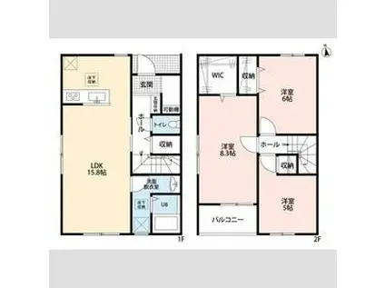 リーブルファイン深谷駅Ⅱ(3LDK/1階)の間取り写真