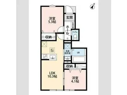 リーブルファイン志木上宗岡Ⅱ(2LDK/1階)の間取り写真