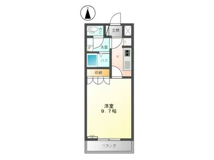 リベラル陽東(1K/2階)の間取り写真