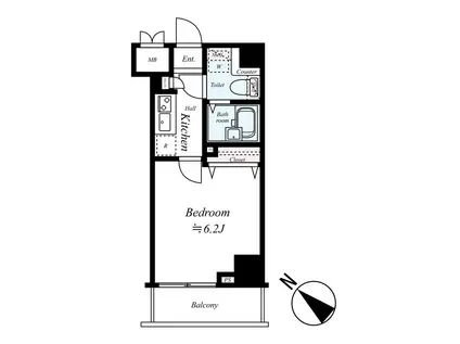 フェニックス伊勢佐木町弐番館(1K/10階)の間取り写真