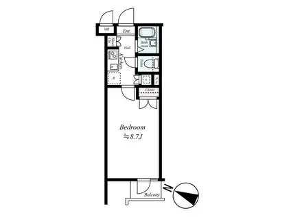 AQUA TOKYO ノースCITY(1K/1階)の間取り写真