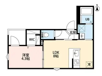 ROBOT HOME 下赤塚Ⅱ(1LDK/1階)の間取り写真