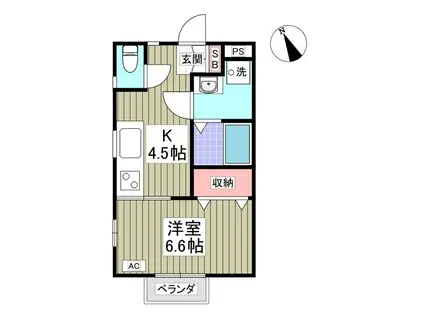 プログレス城南(1K/2階)の間取り写真