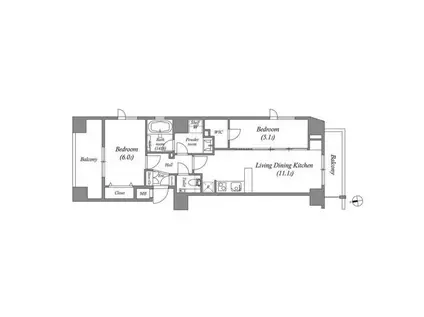 オーパスホームズ大泉学園Ⅰ(2LDK/10階)の間取り写真