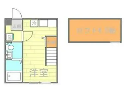 カーサ・レガーロ(ワンルーム/1階)の間取り写真