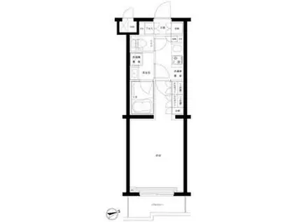 ルーブル武蔵中原参番館(1K/3階)の間取り写真