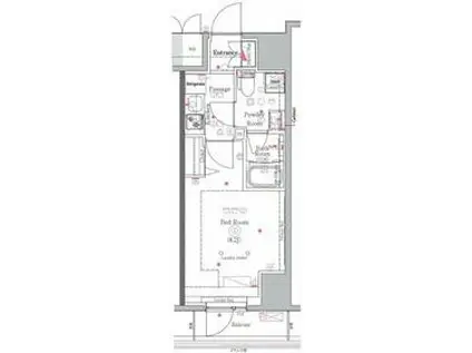 GENOVIA川崎3(1K/9階)の間取り写真