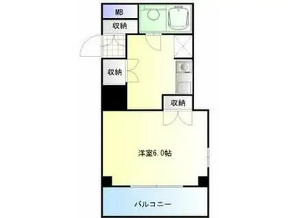 ライオンズマンションときわ台(1K/5階)の間取り写真