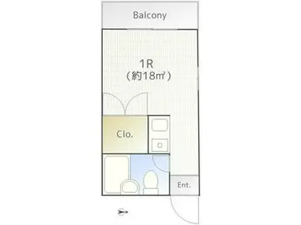 寿ハイツ(ワンルーム/2階)の間取り写真