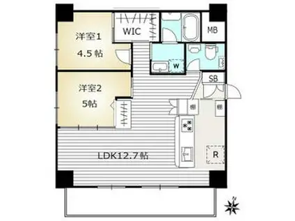 東建ニューハイツ西新宿(2LDK/7階)の間取り写真