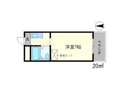 清風ハイム(1K/2階)の間取り写真