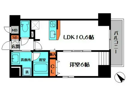 MONTE RSIO(1LDK/5階)の間取り写真