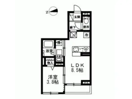 ロイジェント高島平(1LDK/1階)の間取り写真