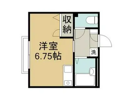 カーサ若葉(ワンルーム/1階)の間取り写真