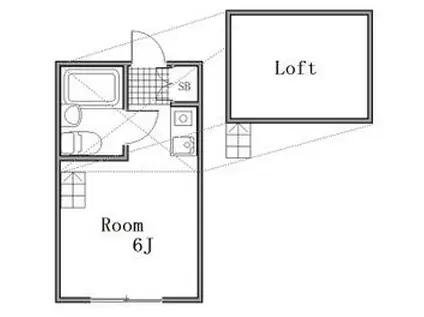 グランドールジョイ(ワンルーム/1階)の間取り写真