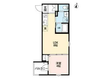 ROBOT HOME 中浦和(1LDK/1階)の間取り写真