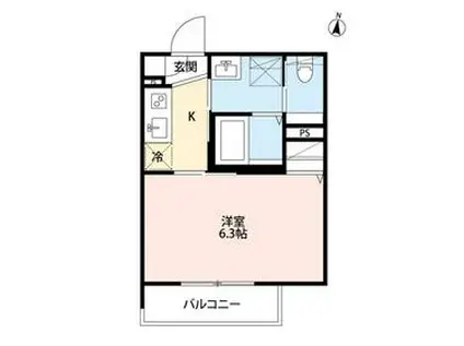 ROBOT HOME 中浦和(1K/2階)の間取り写真