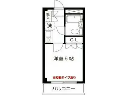 ヒルサイドフラッツⅢ(1K/2階)の間取り写真