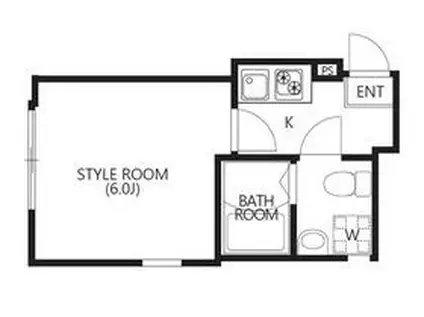 大山西町レジデンス(1K/1階)の間取り写真
