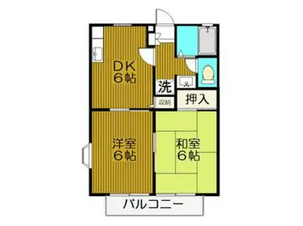 フォンティーヌ弐番館(2DK/2階)の間取り写真