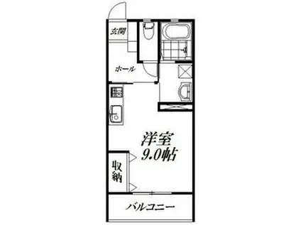 エーデルワイスⅡ(ワンルーム/3階)の間取り写真